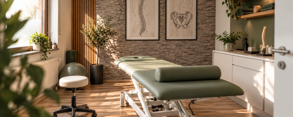 Behandlungsraum einer Physiotherapie-Praxis in Britten